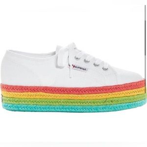 Superga Shoes 2970 Rainbow Canvas Platform Sneakers 🌈✨New In Box! Size 10
